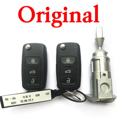 ORIGINAL Full Car Lock Set with 2 Pieces MQB Keyless Smart Key 3 BUTTONS 434MHZ SMART KEY FOR VW PASSAT 5KO 202AJ AND 753AG ETC 