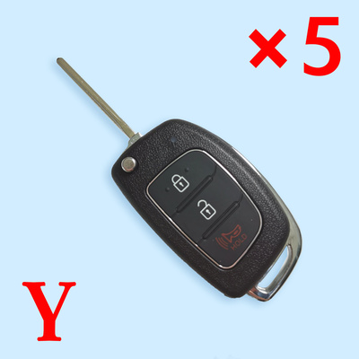 Remote Key Case Fob 3 Button Flip Folding Car Key Shell For Mistra Hyundai HB20 SANTA FE IX35 IX45 Accent I40 Solaris  5pcs