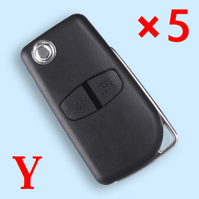 2 Buttons Modified Car key Case Shell For Mitsubishi New ASX GRANDIS Outlander LANCER-EX With Left Blade 5pcs