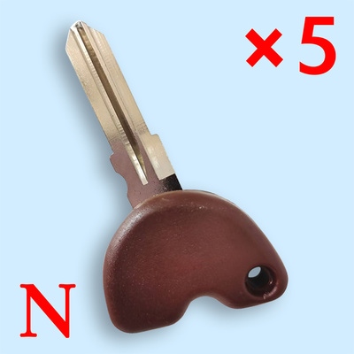 Motorcycle Transponder Key Shell for Piaggio Brown - Pack of 5