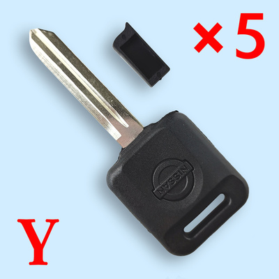 Transponder Key Shell With Blade for Nissan NI04 N104 Plug Style Chip Holder - 5 PCS