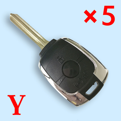 3 Button Remote Key Shell for SsangYong Rexton Chrome (5pcs)