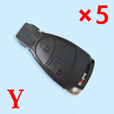 2 Buttons Key Shell for Benz with smart key blade - Pack of 5