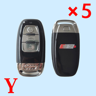 Top Quality Remote Key Shell For Audi S7  Piano Black - pack of 5