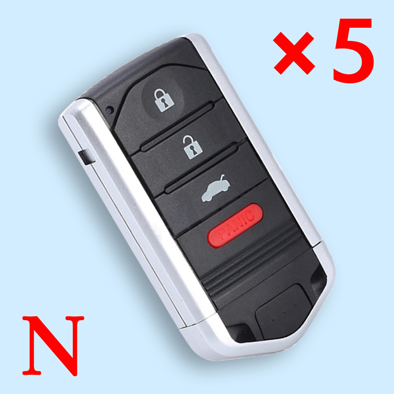 Smart Remote Key Shell Fob 4 Button for 2009-2012 Acura TL FCC ID: M3N5WY8145- pack of 5 