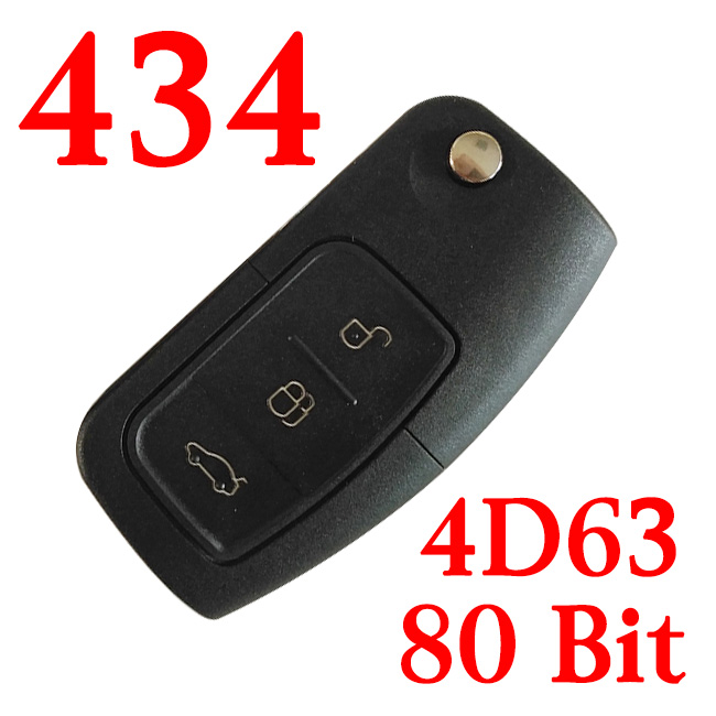 3 Buttons 433 MHz Ford Remote Key with 4D63 80 bit Chip