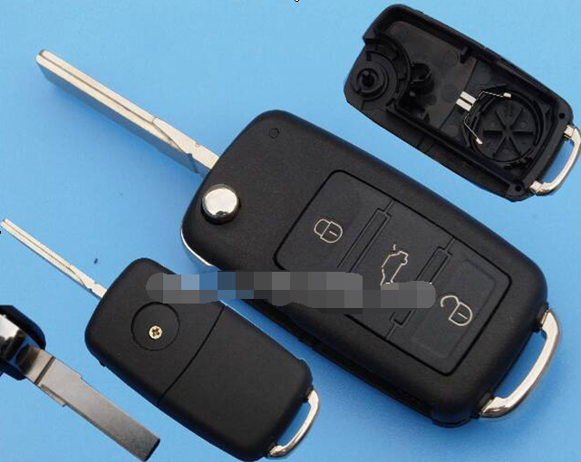 3 Buttons Car Key Shell Remote Flip for VW Touareg - Pack of 5