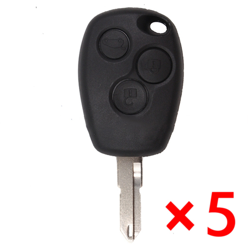 Remote Key Shell 3 Button for Renault - pack of 5 