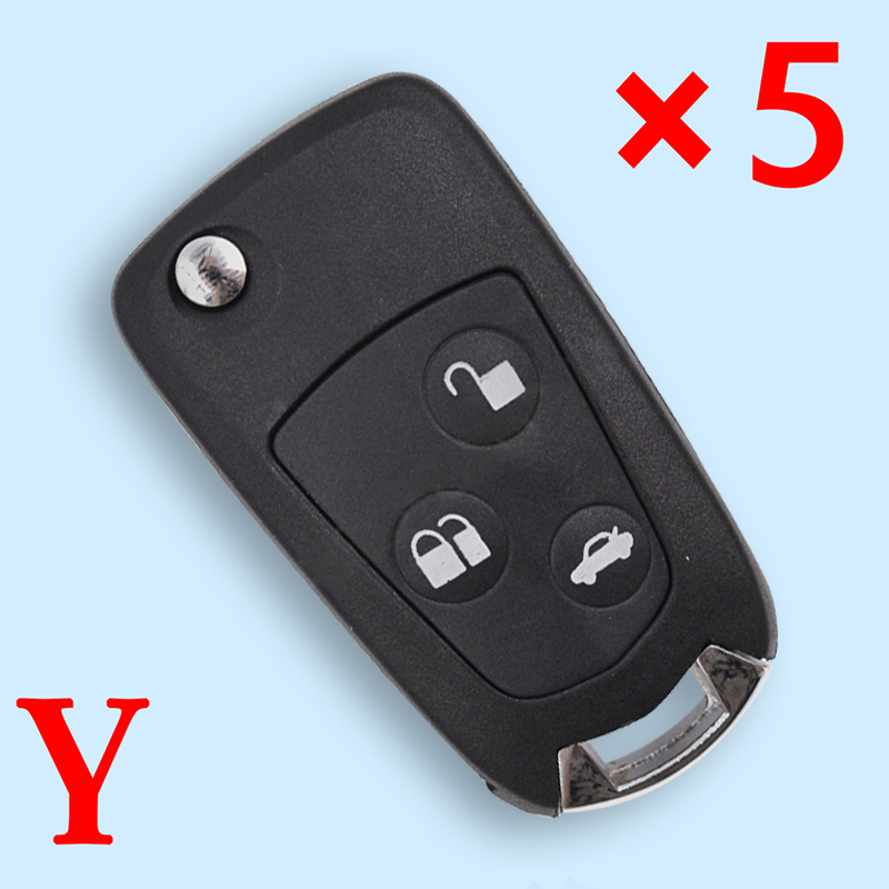 Modified Flip Remote Key Shell 3 Button for Ford FO21- pack of 5 