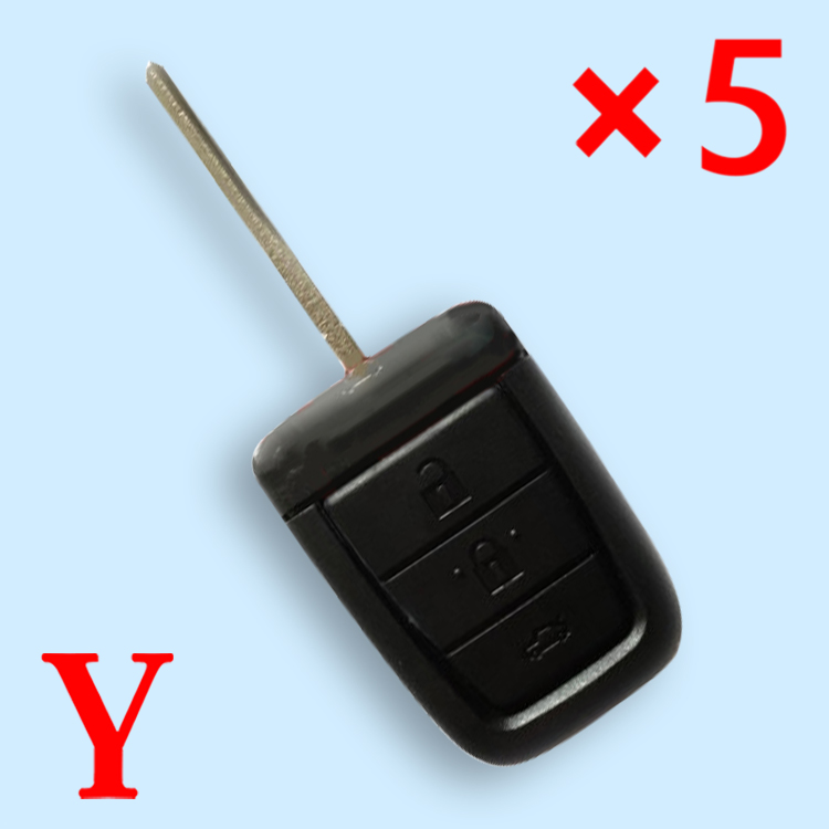 Remote Key Shell 3+1 Button for Chevrolet - Pack of 5