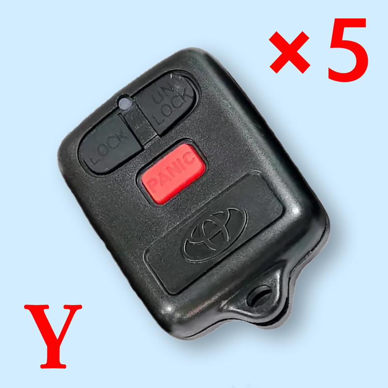 3 Buttons Remote Key Shell for Toyota Vios - Pack of 5