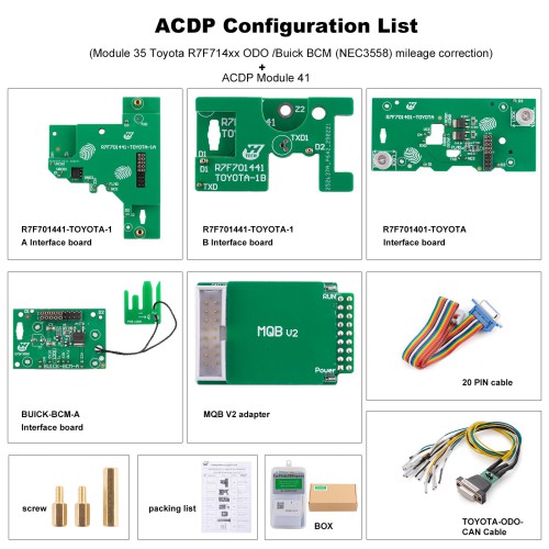 Yanhua ACDP Module 35 Plus Module 41 for Toyota R7F714xx,R7F7014xx,S6J3xx ODO/Buick BCM(NEC3558) Mileage Correction