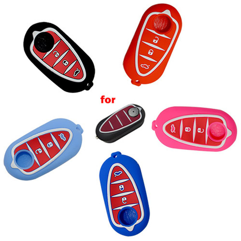 Silicone Cover for 3 Buttons Alfa Romeo Car Keys - 5 Pieces