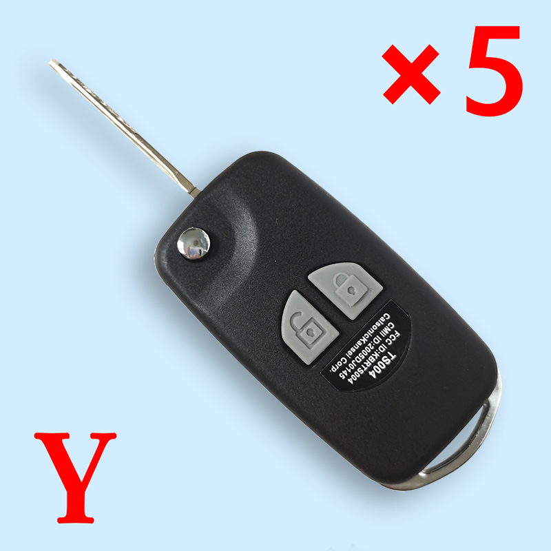 Modified Folding Remote Key Shell 2 Button for Suzuki SX4 Swift - pack of 5 