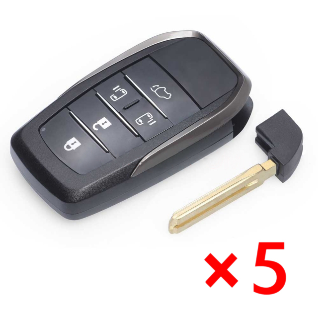 Smart Remote Key Shell Case Fob 5 Button for Toyota Vellfire Alphard Previa- pack of 5 