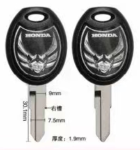 Key Shell with right blade for Honda Motorcycle Black color - Pack of 5
