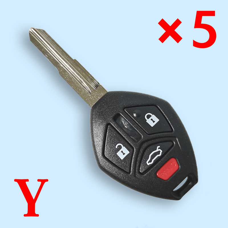High Quality Remote Key Shell 4 Button For Mitsubishi 2007-2013 Right Blade No Logo - pack of 5 