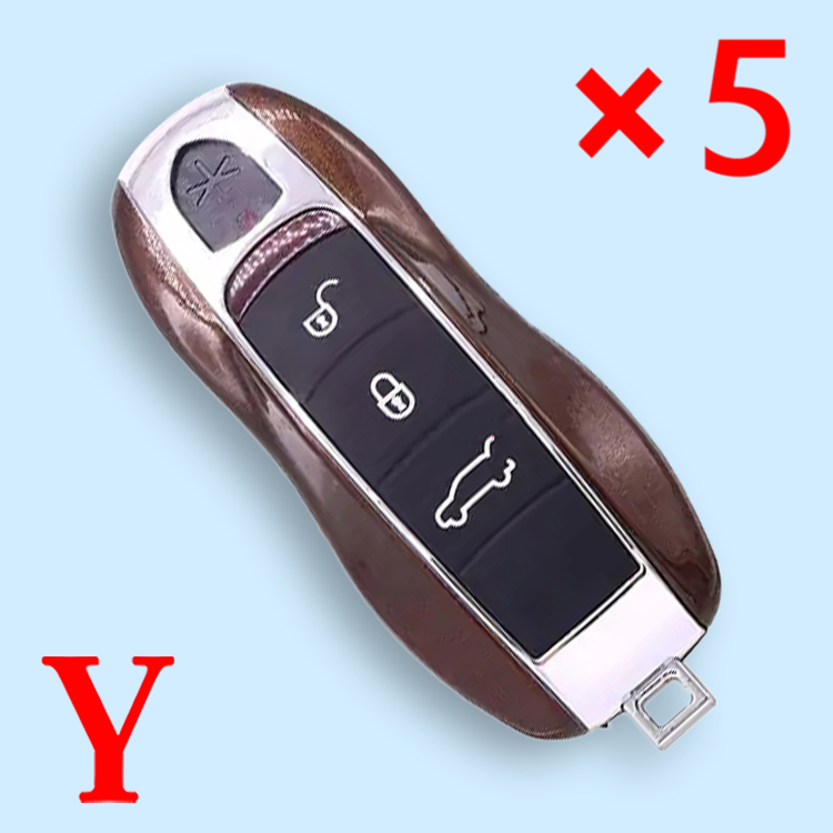 Brown Smart Remote Key Shell 3 Button for Porsche SUV HU162 - pack of 5 