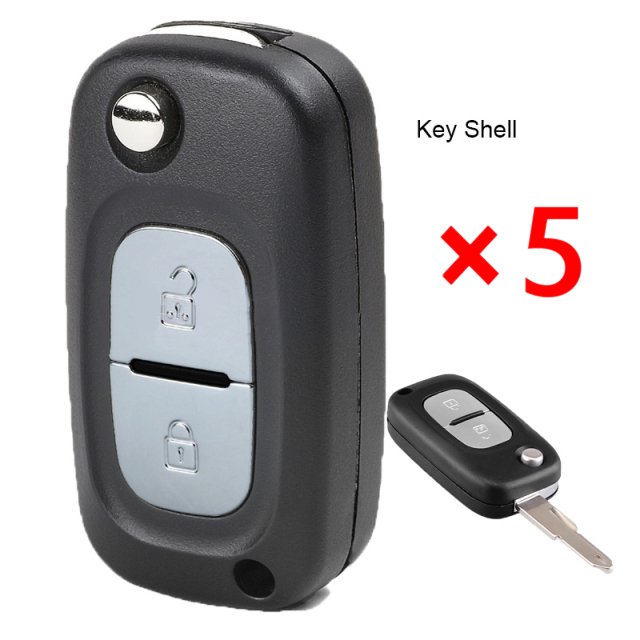 New Remote Key Shell 2 Button for Renault Modus Kangoo Scenic Clio Megan - pack of 5 