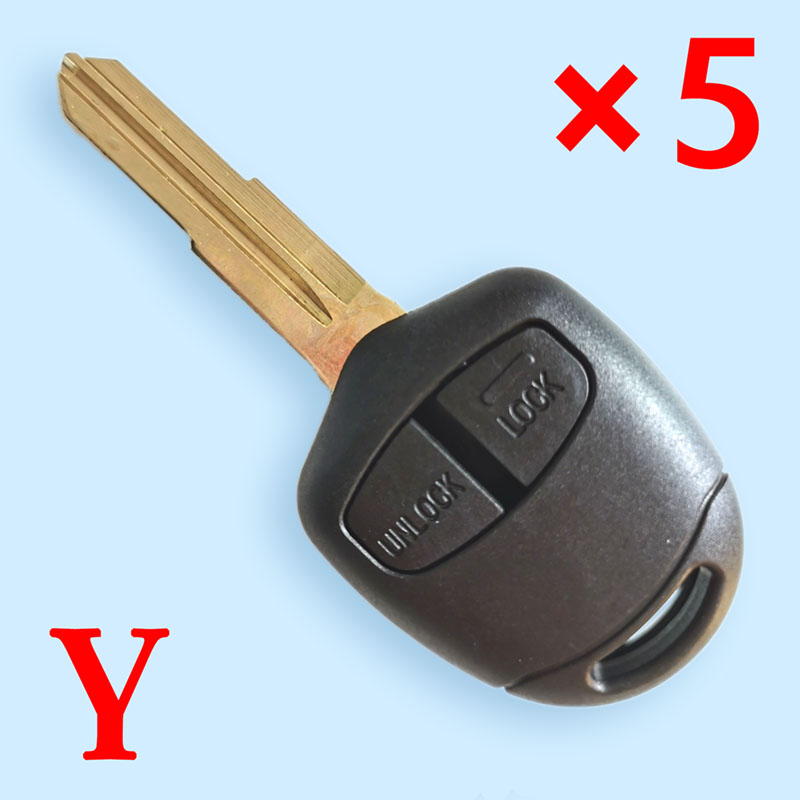 2 Buttons with MIT11R Right Blade Remote Key Shell for Mitsubishi Lancer - Pack of 5