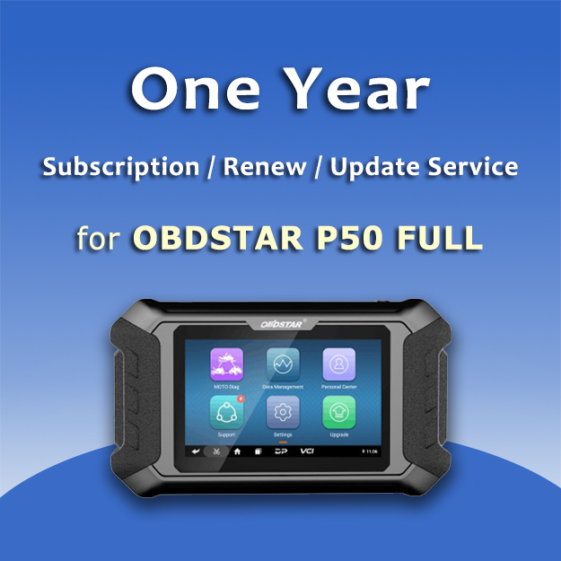 OBDSTAR P50 FULL with Airbag Reset and Cluster Calibration & Oil Light/ Service Reset ODO Authorization One Year Update Service (Subscription Only)