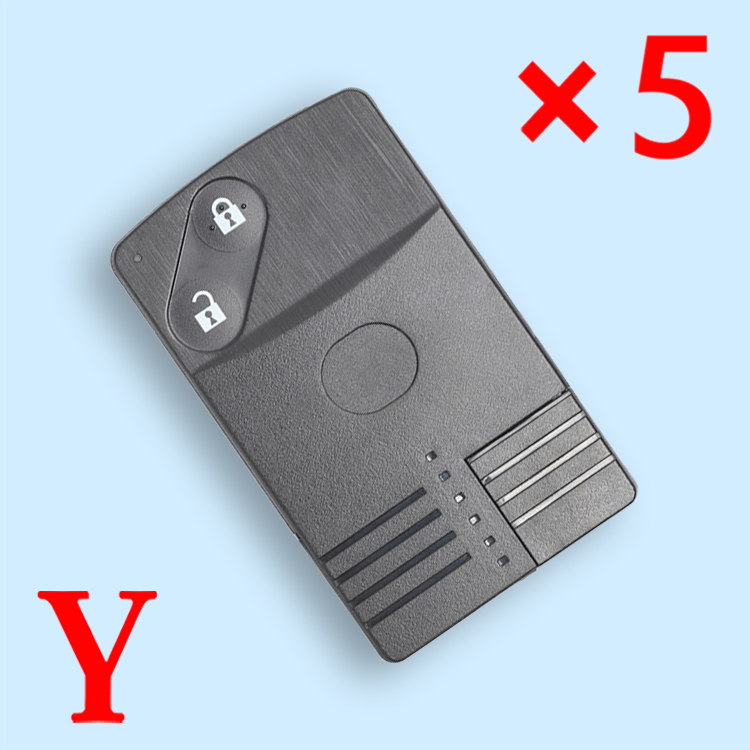 Smart Card Remote Key Shell 2 Button for Mazda 5 6 CX-7 CX-9 RX8 Miata MX5 - pack of 5 
