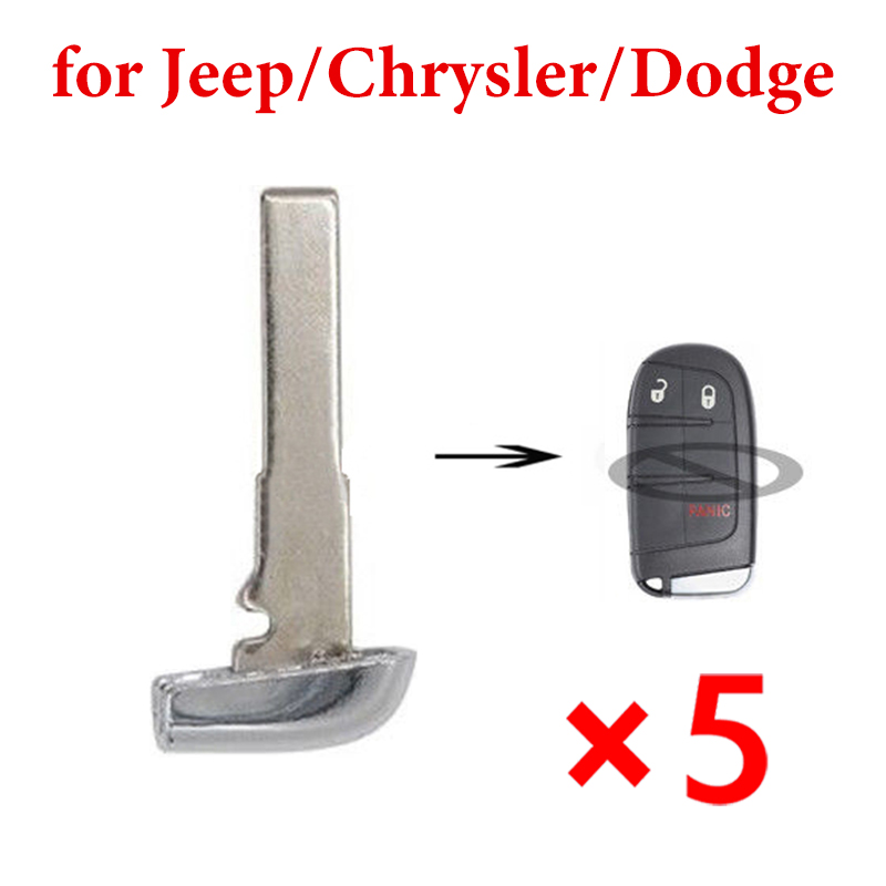Smart Insert Emergency Remote Key Blade for Jeep Chrysler Dodge M3N-40821302 -pack of 5