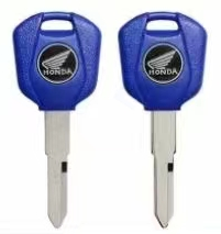 Transponder Key Shell for Honda Motorcycle Blue color - Pack of 5