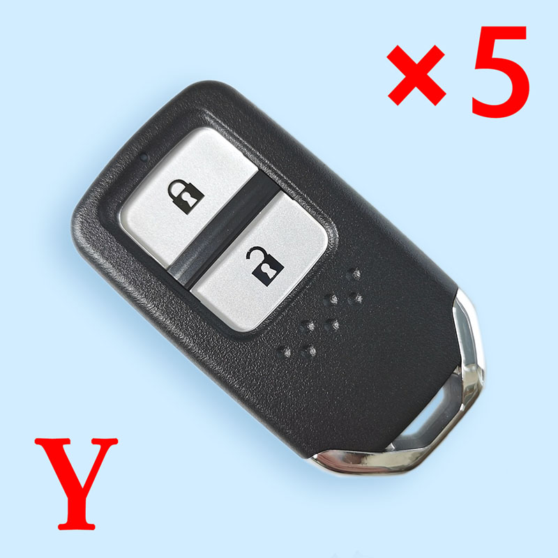 Smart Remote Car Key Shell Case 2 Buttons For Honda Fit Civic City C-RV Accord Fob Insert HON66 Blade - 5 pcs