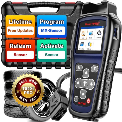 Autel MaxiTPMS TS501 Pro Professional TPMS Tool Relearn Activate Sensors Program MX-Sensors Complete TPMS System Multi-language