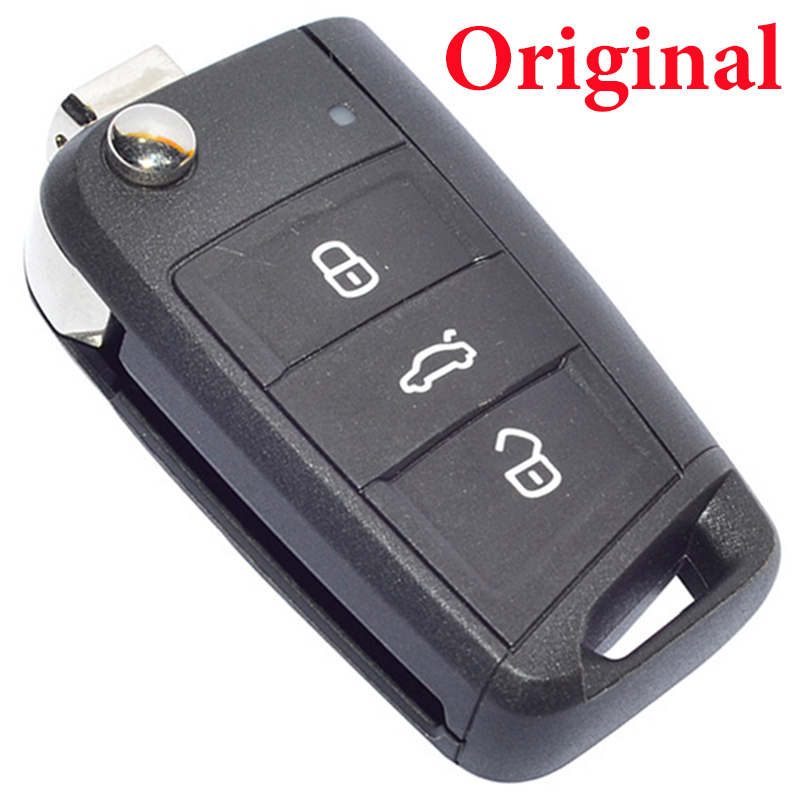 Original 3 Buttons 434 MHz MQB Flip Remote Key for VW Skoda Octavia 5E0 959 752A