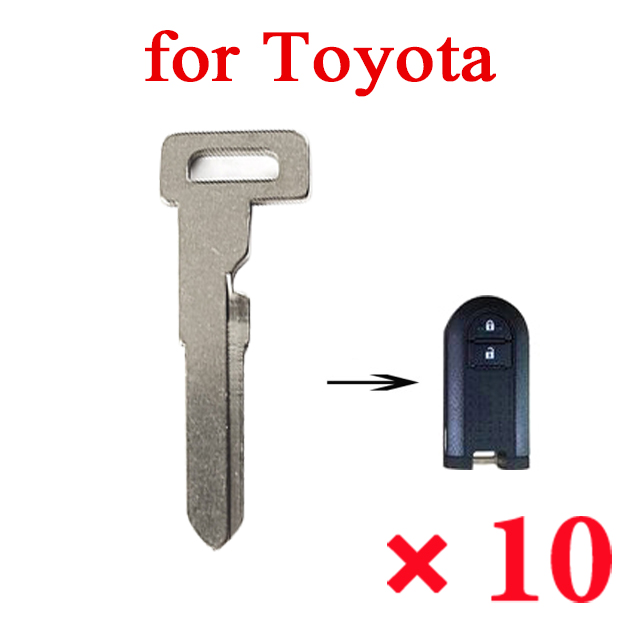 for Toyota Rush Daihatsu 2017-2021 Smart Emergency Remote Key Blade Left Groove - Pack of 10