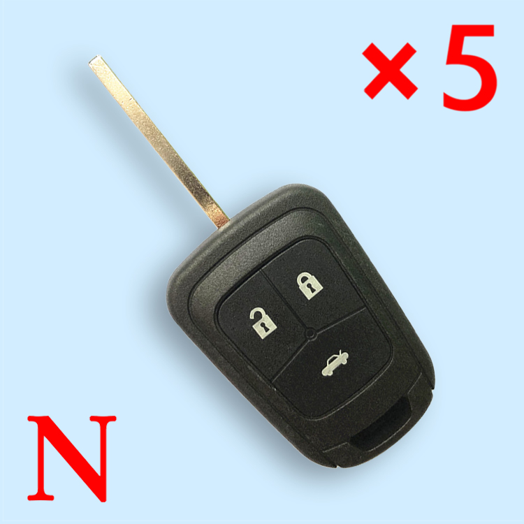 3 Buttons Remote Key Shell Non Flip for Chevrolet (5pcs)