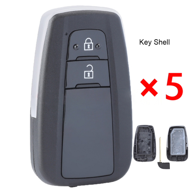 Smart Remote Key Shell Case Housing Replacement for Toyota Prius C-HR Model A- pack of 5 