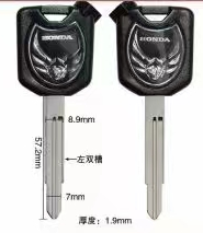 Transponder Key Shell for Honda Motorcycle Black color - Pack of 5