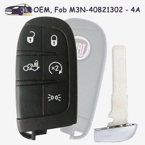 Original Smart Remote Key Fob 5 Button 433MHz 4A Chip M3N-40821302 for 2016+ Fiat