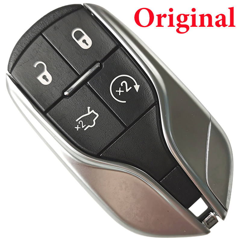 Original 4 Buttons 433 MHz Smart Proximity Key for 2014-2016 Maserati Ghibli / Quattroporte / 4-Button Smart Key w/ Remote Start / PN: 5923336 / M3N-7393490 (OEM)
