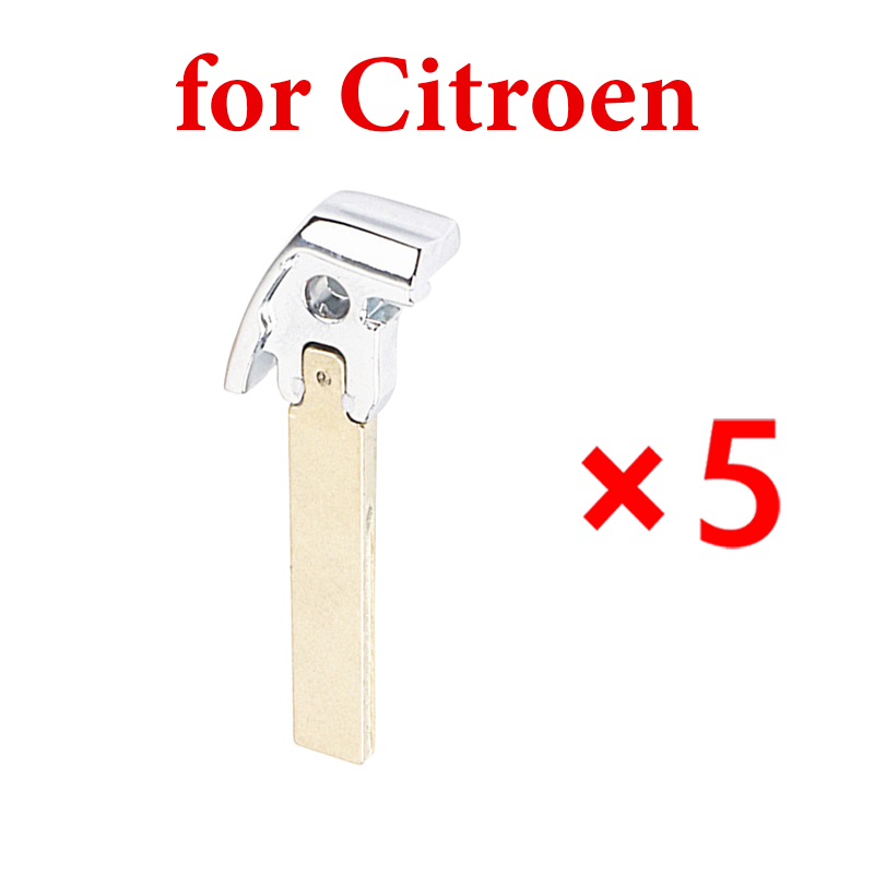 Smart Emergency Key Blade for Peugeot 508 Citroen C4L DS - with Groove - Pack of 5