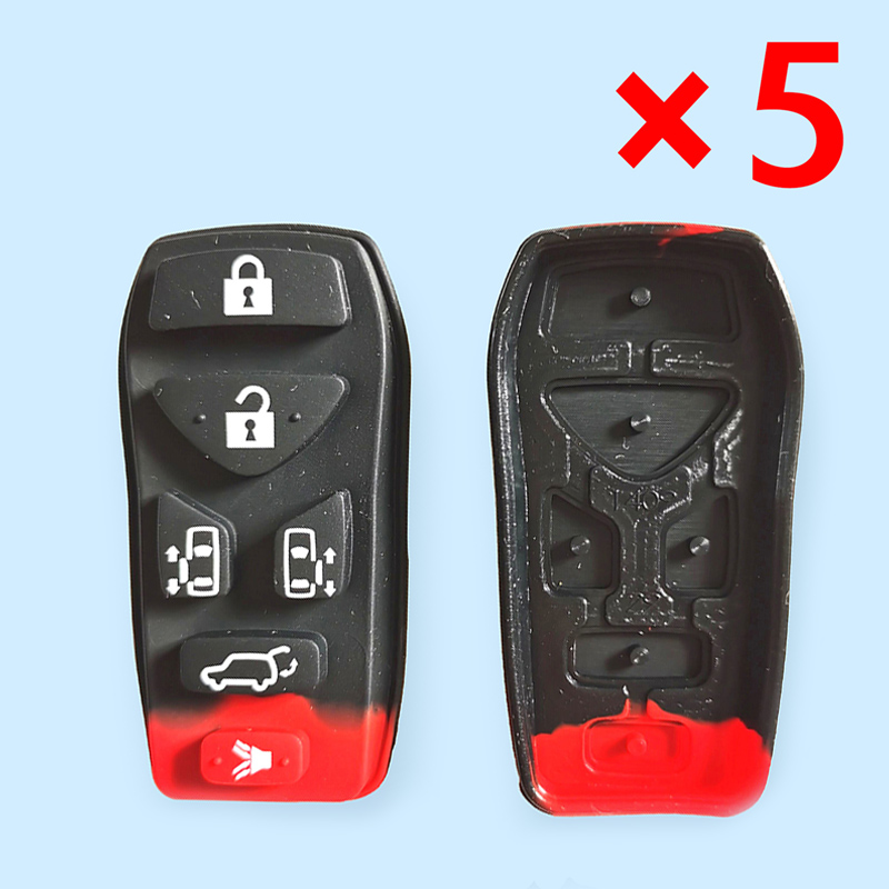 6 buttons Key Rubber Pad for Nissan - Pack of 5