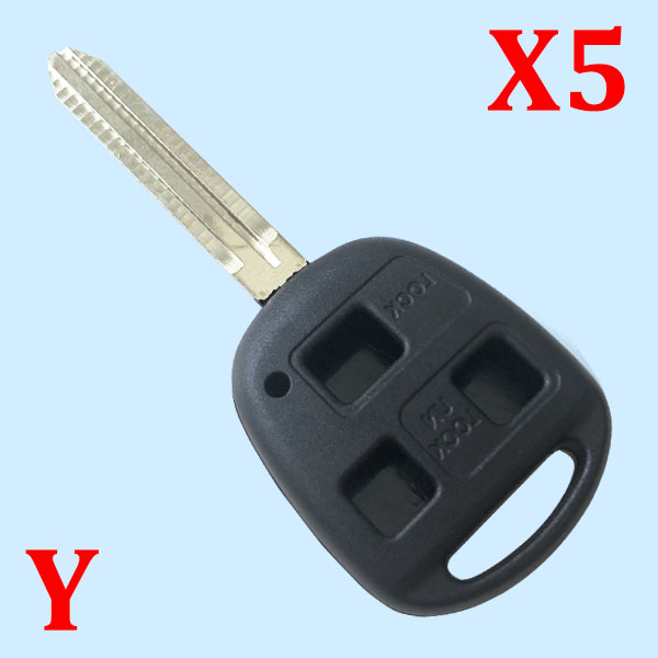 3 Buttons Remote Shell with TOY43 Blade for Toyota - Pack of 5