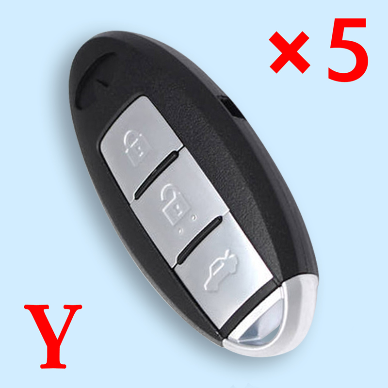 3 Button Smart Key Shell with Side Grove Right Battery Type for Infiniti (5 pcs)