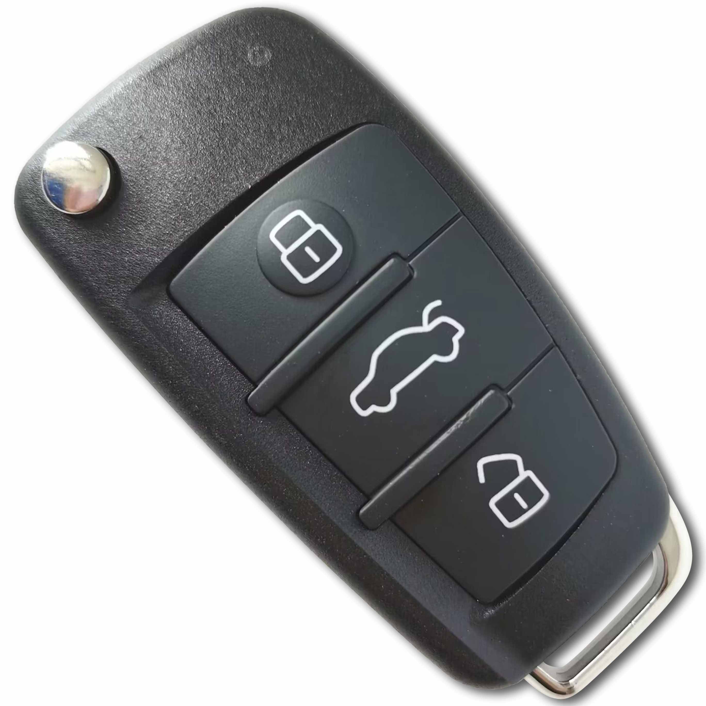 for Audi A6 Q7 3 Button 315MHz Flip Keyless Go Smart Key with 8E Chip With Logo