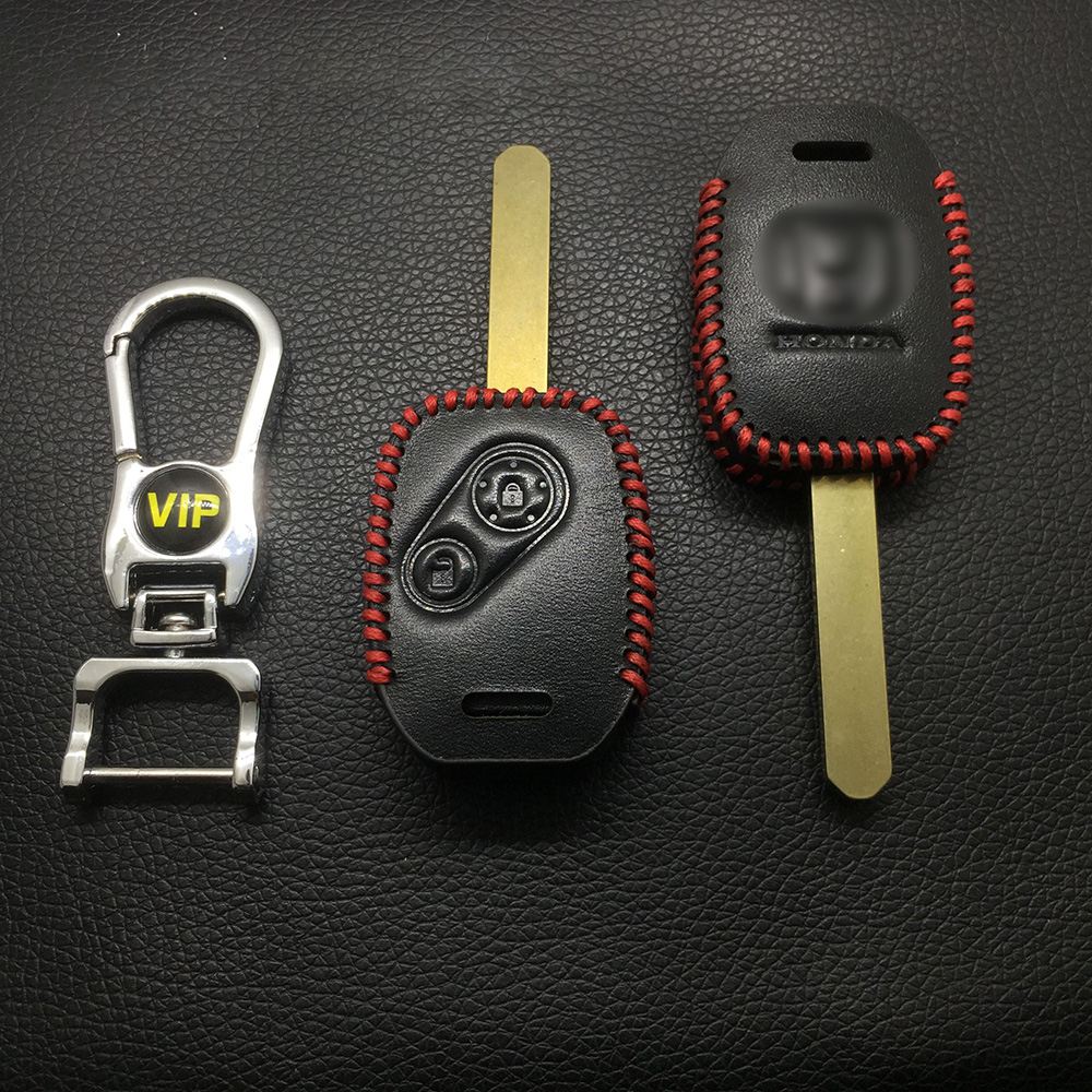 Leather Case for Honda 2 Buttons Round Key Folding Car Key - 5 Sets