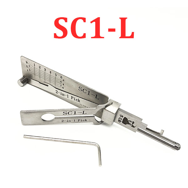 Original Lishi SC1-L Left-Side 5 Pin Anti-Glare 2-in-1 Pick & Decoder for Schlage Residential Door Locks