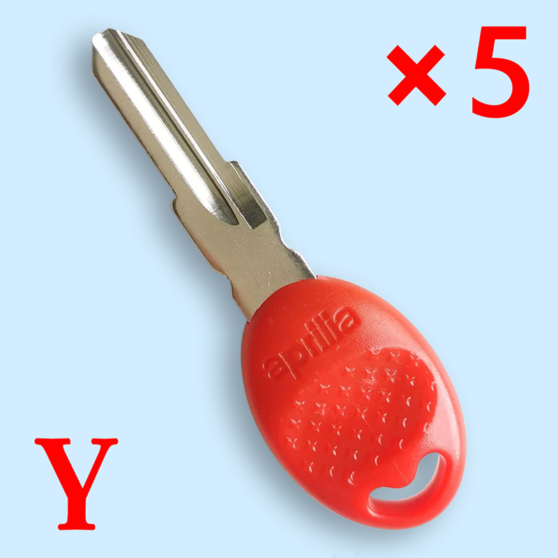 Motorcycle Transponder Key Shell for Aprilia Red - Pack of 5