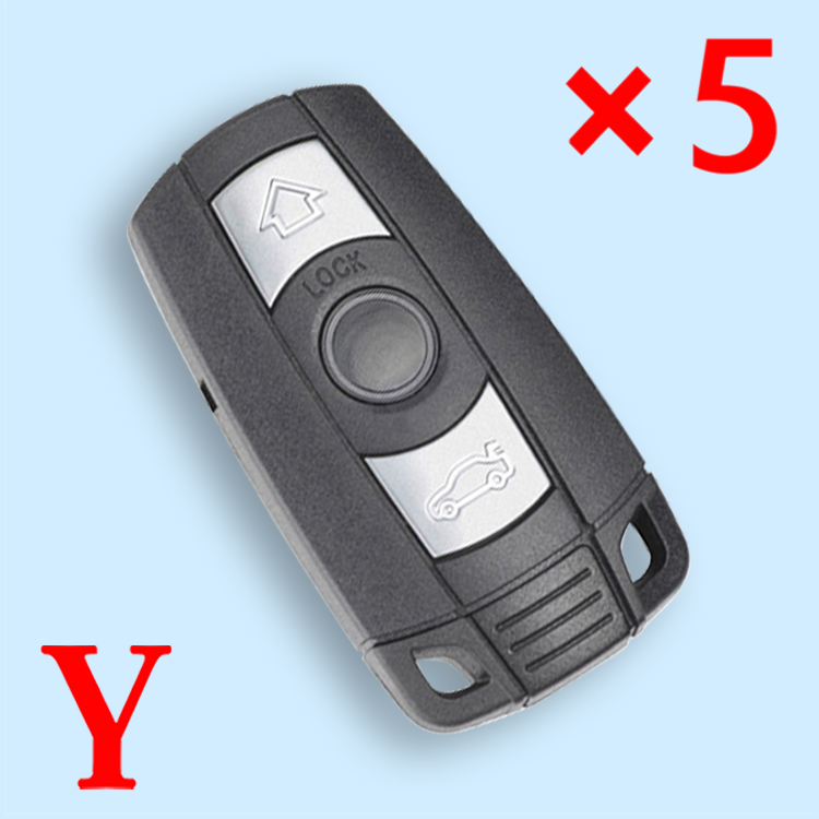 Smart Remote Key Shell 3 Button for BMW 1 3 5 6 7 E90 E93 E92 M3 M5 X3 X5- pack of 5 