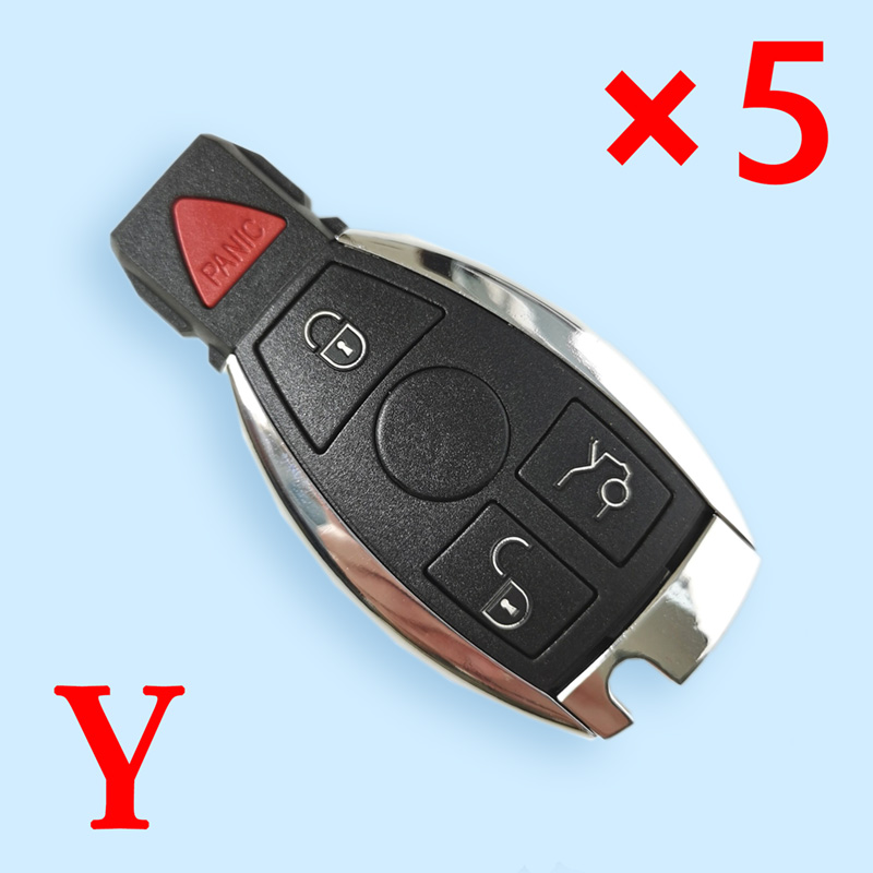 4 Button Key Shell for Mercedes Benz using AVDI PCB & KYDZ PCB - 5 pcs