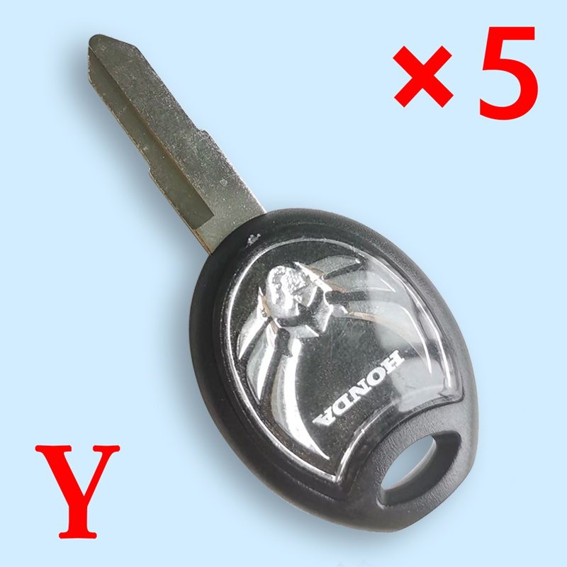 Motorcycle Transponder Key Shell for Honda Black - Pack of 5