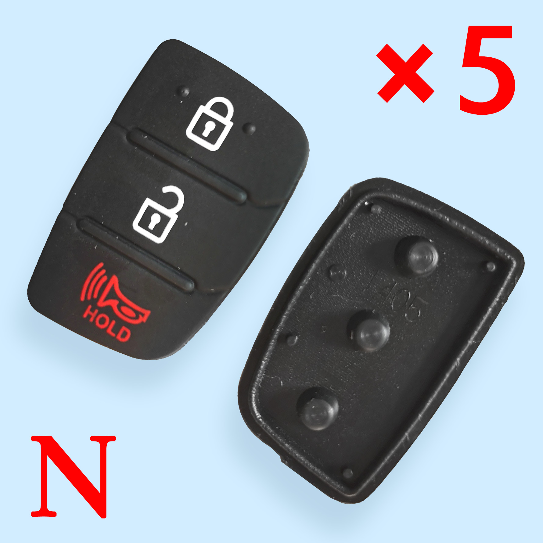 2+1 Buttons Rubber Pad for Hyundai  - 5 pcs