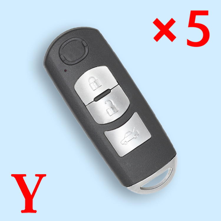 Remote Key Shell Case Fob 3 Button for Mazda 3 5 6 CX5 CX3 CX-9 MX-5 Miata - pack of 5 